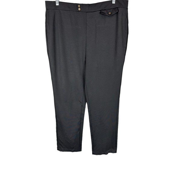 Legacy Women's Park Avenue Stretch Knit Pull-On Pants Charcoal 1X Plus Size - Picture 1 of 2